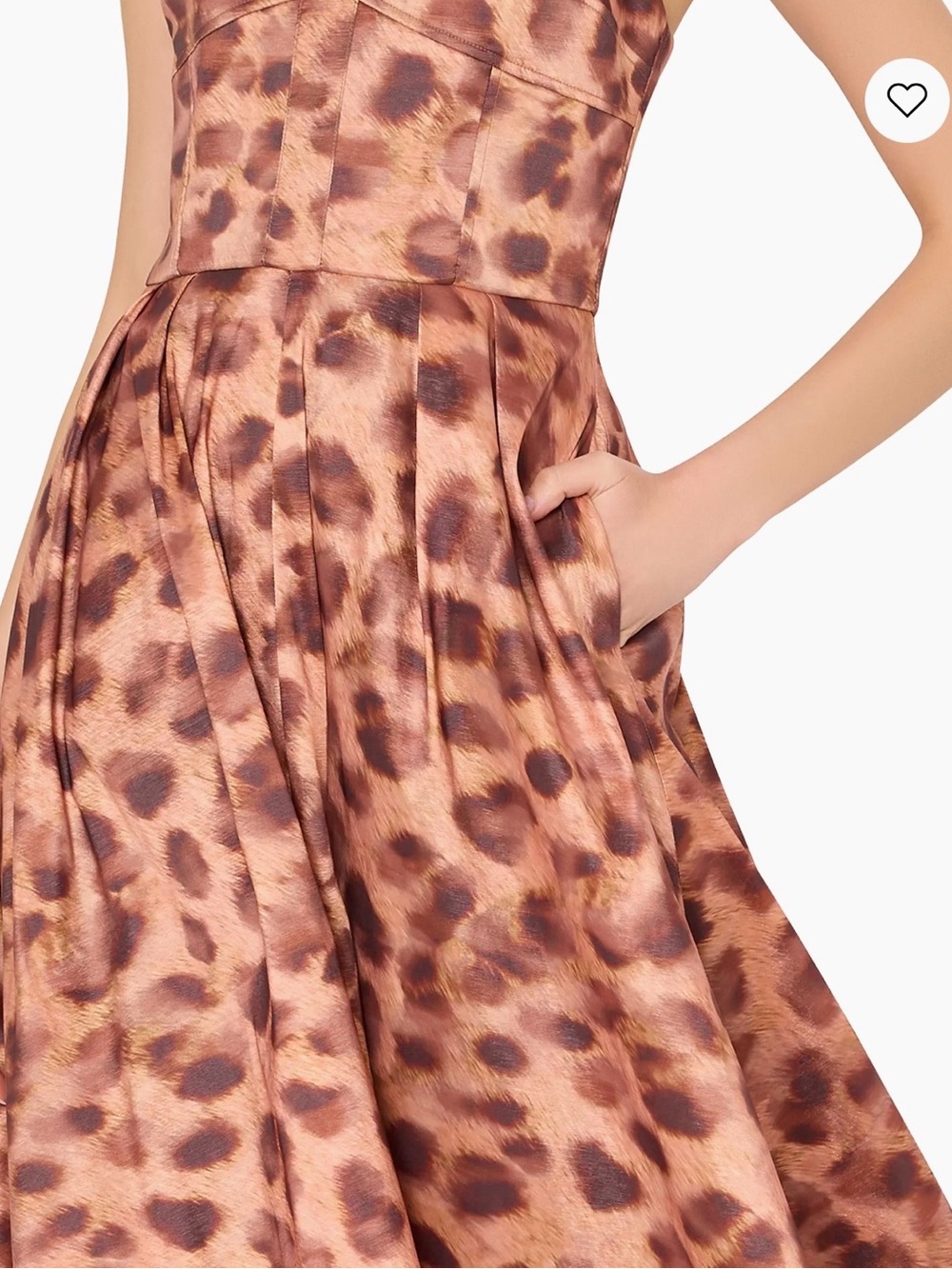 Milly Leopard-Print Sweetheart Midi Dress in multi brown leopard printed - Picture 5 of 10